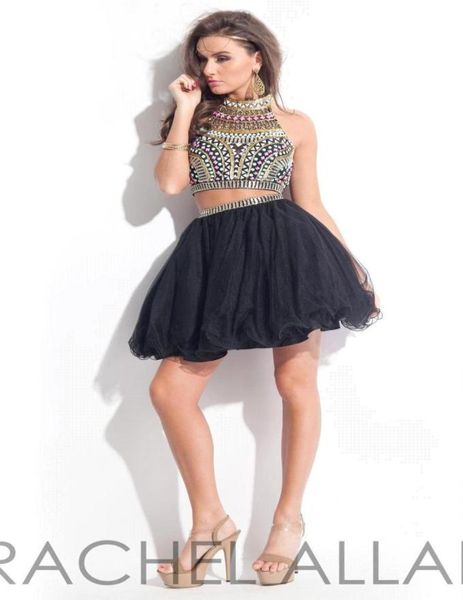 

new arrivals 2016 two pieces homecoming dresses high neck beads rhinestone open back tulle mini short prom party dresses 4736698, Blue;pink