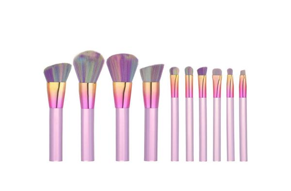 

makeup brushes 10 pcs professional makeup brush set synthetic foundation eyeshadow brush light green transparent handles brushes9377110