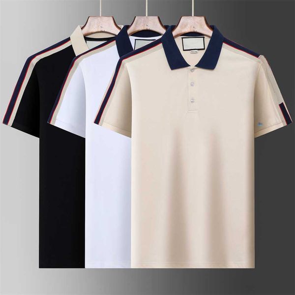 

23ss summer brand clothes designer polo shirts men's casual polo fashion snake bee print embroidery t shirt high street mens polos, White;black