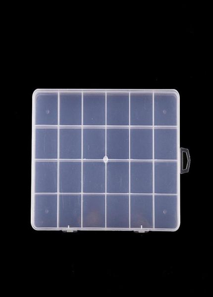 

24 compartment plastic jewelry box case beads storage containers craft organizer boxes whole7091412, Black;white