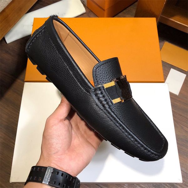 

genuine leather slip on mens designer loafers new trend casual shoes men luxurious moccasins drive shoes male comfy walking shoes, Black