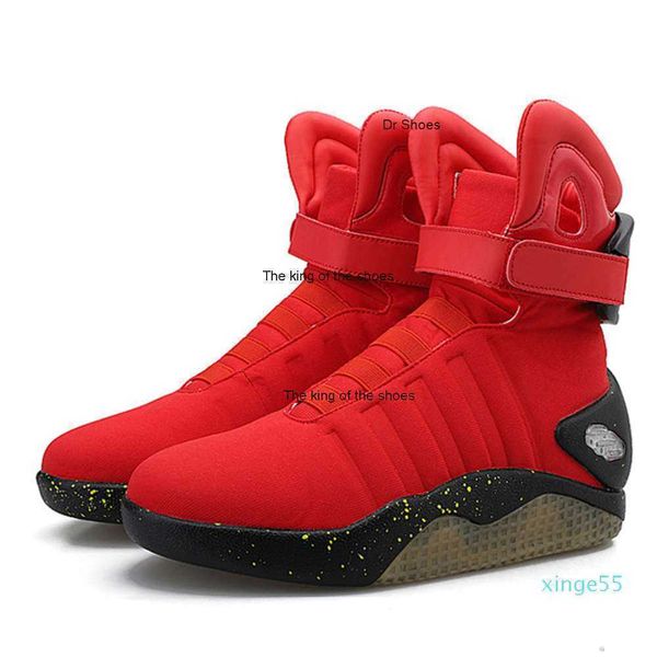 

men basketball shoes light sneakers back to future led glowing for cosplay top, Black