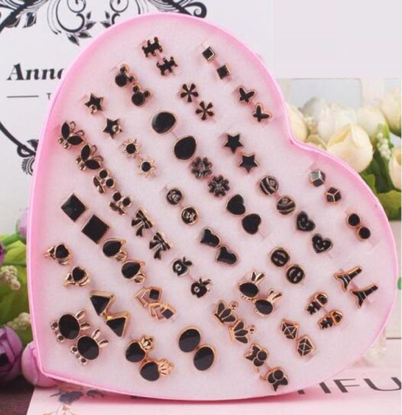 

36pairslot mix style fashion stud earrings nail for gift craft jewelry ea0211487121, Golden;silver