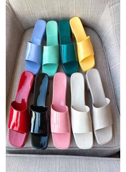 

jelly luxury slippers crystal sandals flat slides high heels slipper summer beach thick bottom stuffies platform alphabet shoe9408986, Black