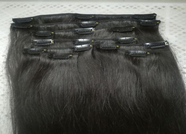 

promotion 70g 100g 120g 140g 160g straight remy clip in human hair extension black brown blonde for color choice 14quot 7768858