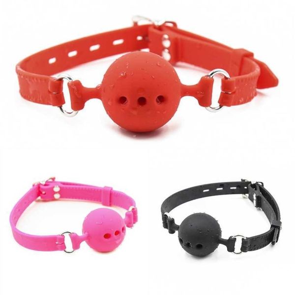 

30% off ribbon factory store three safe sizes of food grade silicone open mouth adjustable ball sleeve thin plastic tape, Red;black