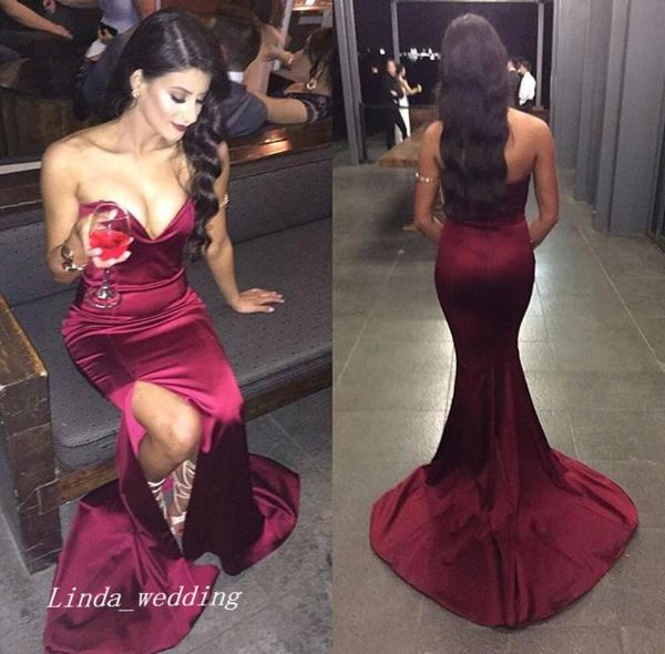 

2019 burgundy prom dress wine red mermaid sweetheart long formal special occasion dress party dress plus size vestidos de fie9046644, Black