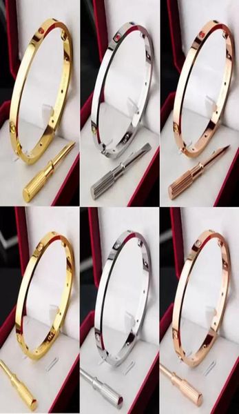 

bracelets 2023 screw bangles 316l titanium steel wrist band cz stone bangle screwdriver bracelet with gift box jer8345594, Black