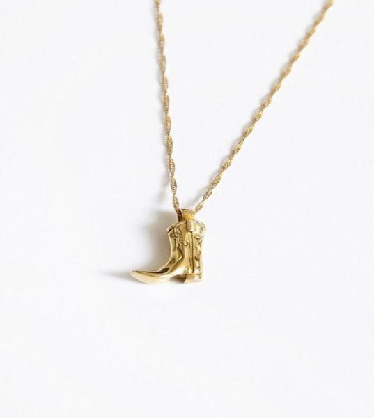 

pendant necklaces cowboy boot western boots necklace 14k gold brass mushroom abstract face whole aesthetic gothic2034380, Silver
