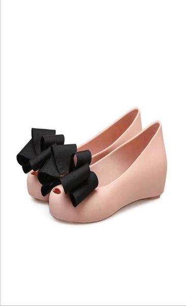 

sandals summer 2021 women039s shoes bow shallow low flat heel jelly casual holiday peep toe beach nonslip single9662180, Black