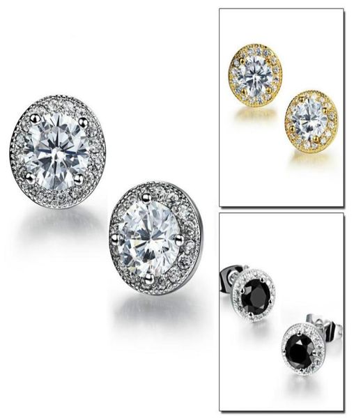 

women classic design jewelry designer earrings original box for crystal diamond womens stud earring titanium jewelry4535779, Golden;silver