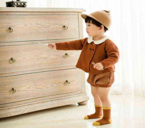 

knitted baby clothes set spring baby sweater cardigans pants 100 cotton knitting infant baby clothing set girls boys sweater g17549748, White