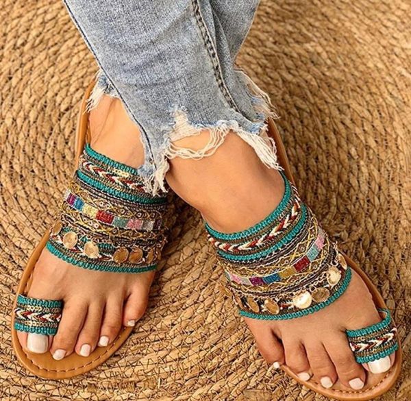 

women shoe summer greek style boho folkcustom artisanal ladies flat slippers casual breathable comfortable beach women sandals6414188, Black