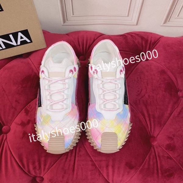 

2023 new luxury designer womens fashion sneakers lace up popular flat casual men spring autumn walking shoes white, Black