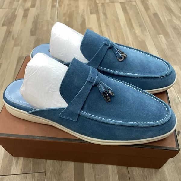 

loro for womens piana casual slippers classic sandals loafers shoes flat slides slipper designers high elastic beef tendon bottom size 36-46