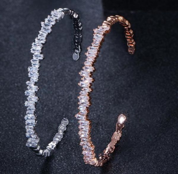 

cubic zirconia cuff designer bracelet opening adjustable bracelet luxury fashion copper rose gold silver irregularity bracelets je2846809, White