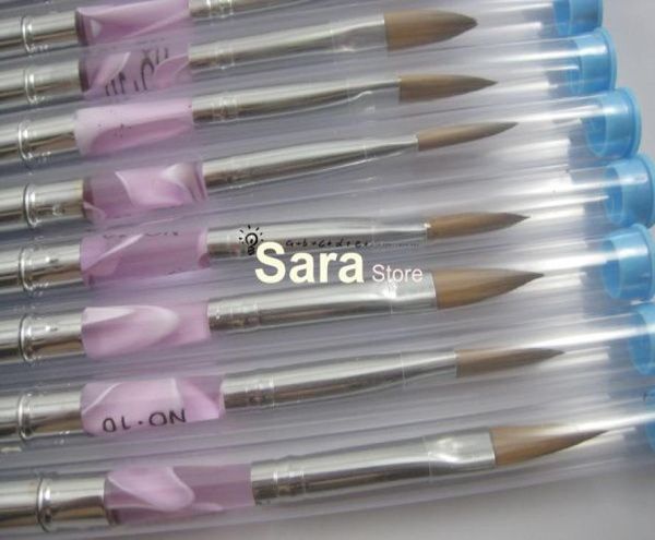 

whole 6 8 10 kolinsky hair acrylic nail brush with individuel packig nail a30pcslot3363446, Yellow