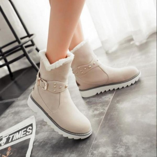 

warm faux fur waterproof snow boots women winter fashion ankle boots big size black brown beige color drop4616547