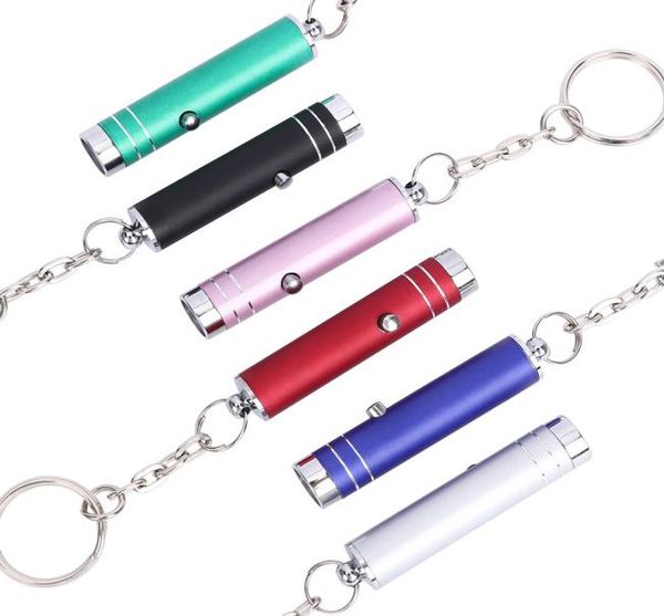 

multifunction portable mini led flashlight keychain aluminum uv light currency detector lamp key chains torch with battery5671747, Silver