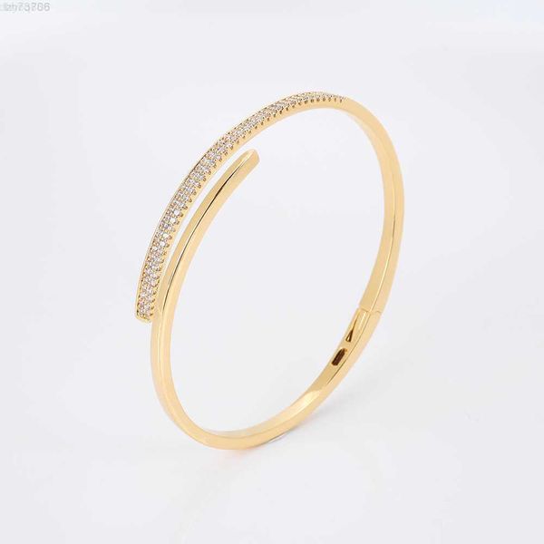 

007536 trendy cuff bracelet 18k gold plated for women fashion bangle jewelry mother day gift cubic zircon streetwear customized, Golden;silver