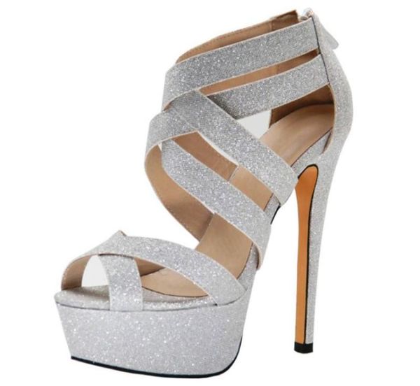 

kolnoo new design nubuck style ladies high heel platform sandals crosscriss straps peeptoe christmas party prom fashion summer sh4325195, Black
