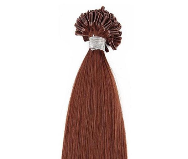 

500g pack u nail tip prebonded fusion hair extensions body wave 500strands pack keratin stick brazilian human hair brown color 339887054, Black