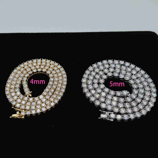 

pass tester positively 4mm/5mm 925 sterling silver vvs moissanite tennis chain