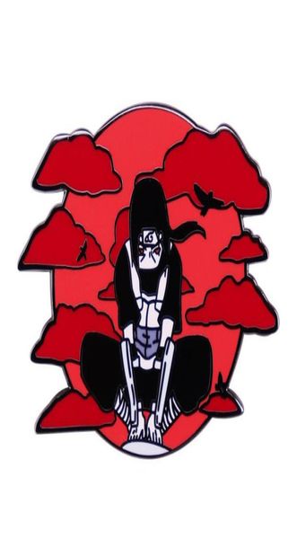 

red clouds n crows blood moon akatsuki ninja anime boy enamel pin badge2052103, Blue