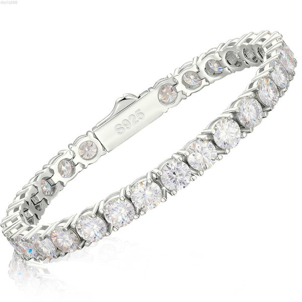 

3mm-6mm 925 sterling silver vvs moissanite tennis bracelet pass diamond test engraved bling men's fine jewelry for women