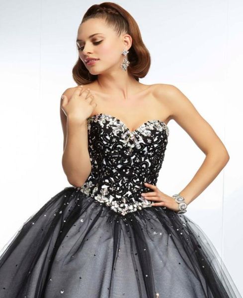 

prom dresses heart collar blackandwhite mixed skirt with multilayer net back band segments shining and customized packaging4175484, Black