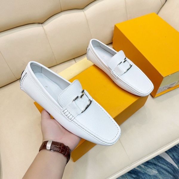 

fashion luxurious men dress shoes genuine leather shoes men casual comfortable designer loafers men moccasins breathable waterproof driving, Black