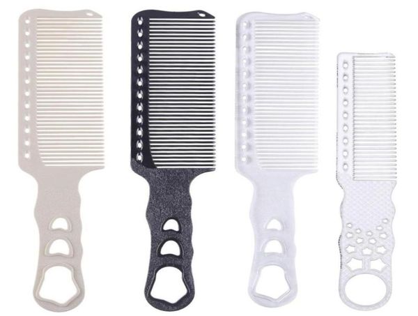 

1pc professional resin material hair clipper comb for men antistatic barber hair cutting comb hairdressing flat combs4632785, Silver