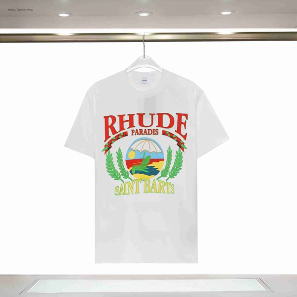 

2023 designer rhude mens letter print t shirt luxury black fashion summer short sleeve tshirts g1zy wete, White;black