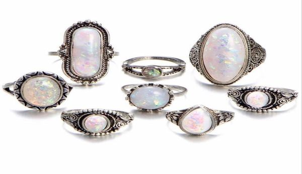 

40pcs lot mixed ring fashion jewelry assorted imitation opal alloy metal rings jewelry for woman man1969262, Golden;silver