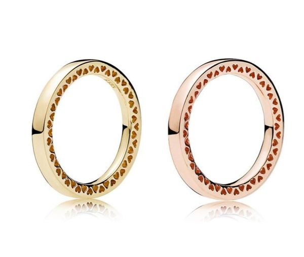 

925 sterling silver radiant hearts rose gold ring original box for pandora jewelry gold ring for women gift21722385427