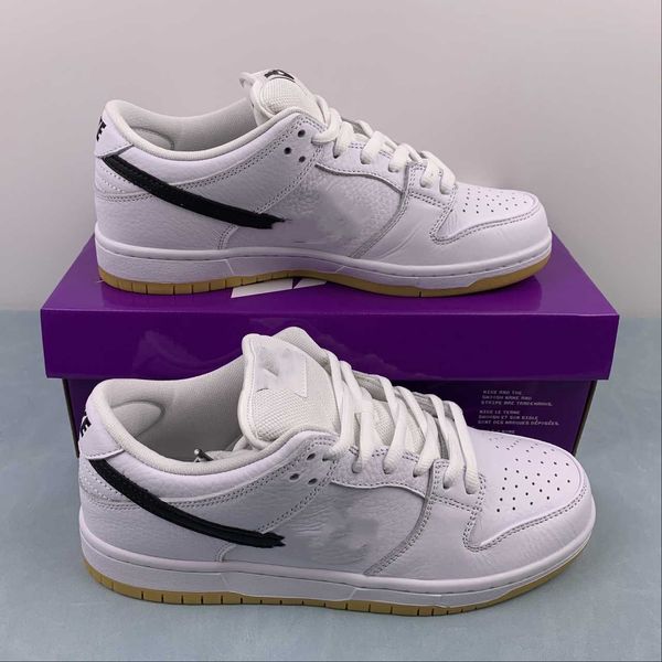 

2023 est staple dk low white gum skateboard shoes white black men women medium basketball sneakers with original box 5-12
