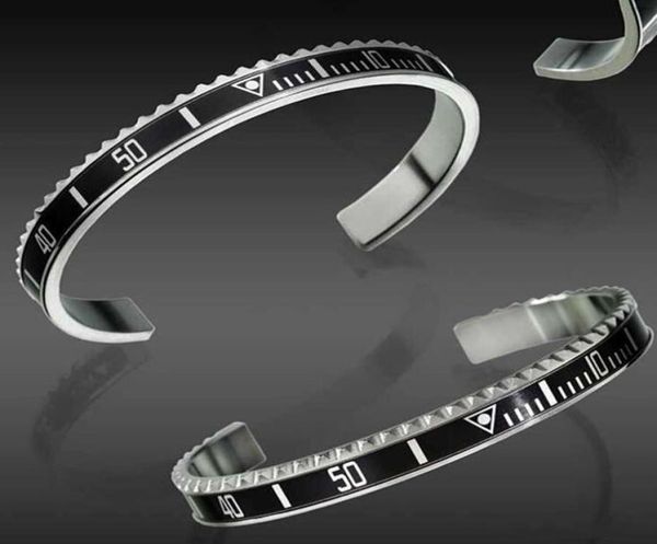 

luxury low style cuff bracelet stainless steel mens jewelry fashion party bracelets for women men with retail b9387596, Black