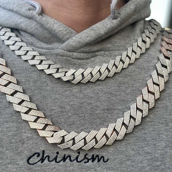 

iced out pass diamond tester vvs moissanite jewelry necklace bracelet womencuban link chain, Silver