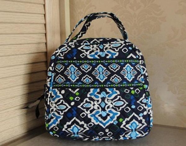 

new with tags cotton flower pattern lunch bunch bag tote sack box2457010