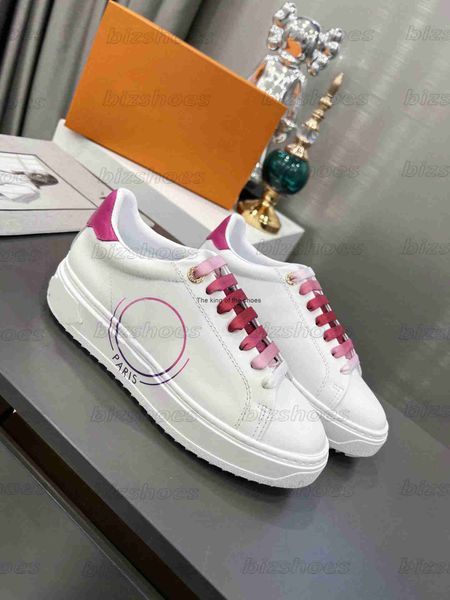 

time out sneaker women luxurys shoe supple white debossed calf leather gradient effect designer sneakers elevated outsole trainer casual sho, Black