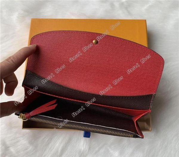 

outstanding wallet 100 real leather womens long fashion hasp zipper wallets pocke men women ladies purse box card ho2033646, Red;black