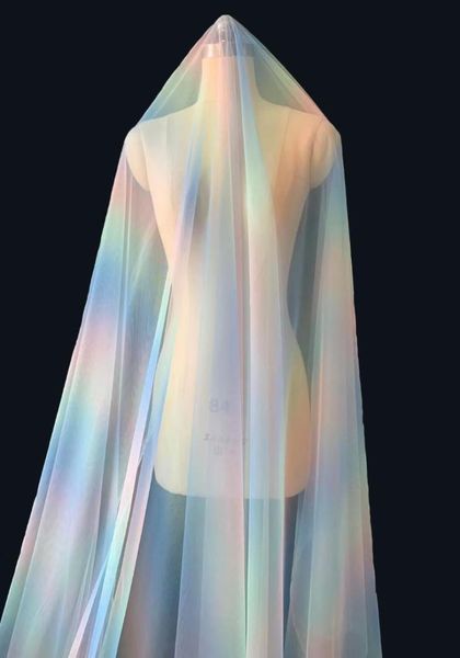

bridal veils 2021 colorful gradient veil long cathedral wedding for church 1 tier super7010281, Black