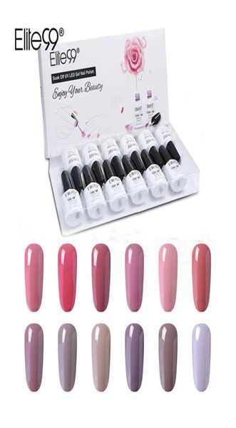 

elite99 12 pieces nail gel gift set pure color series gel nail polish vernis semi permanent nude enamel lacquer hybrid varnish4571185, Red;pink