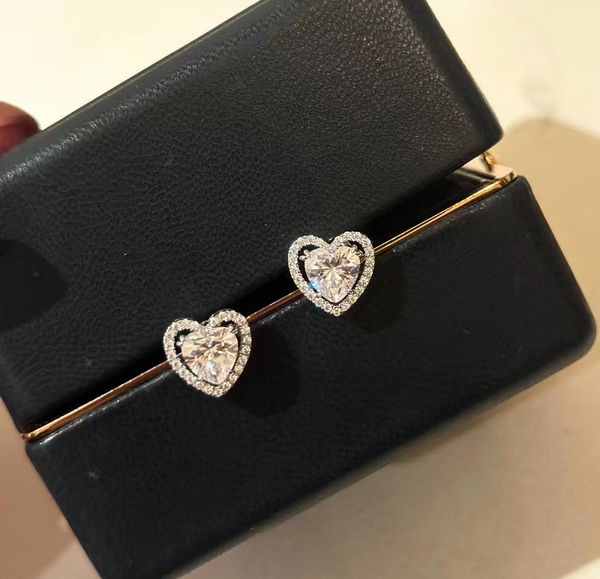 

luxury g brand love heart designer pendant necklaces for women sweet cute white shining diamond s925 sterling silver necklace earrings weddi