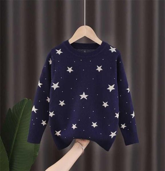 

winter girls sweaters star sweater knitwear children clothing 2112017153992, Blue
