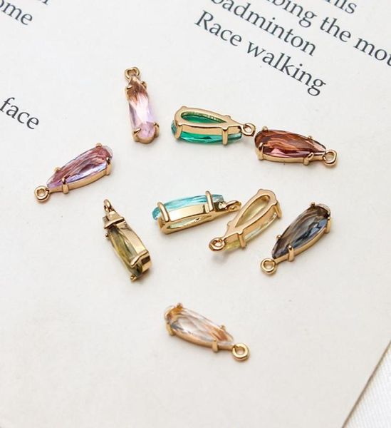 

colorful crystal waterdrop charms pendants for jewelry making diy earrings necklace fashionjewelry accessories 230 w23835775, Bronze;silver