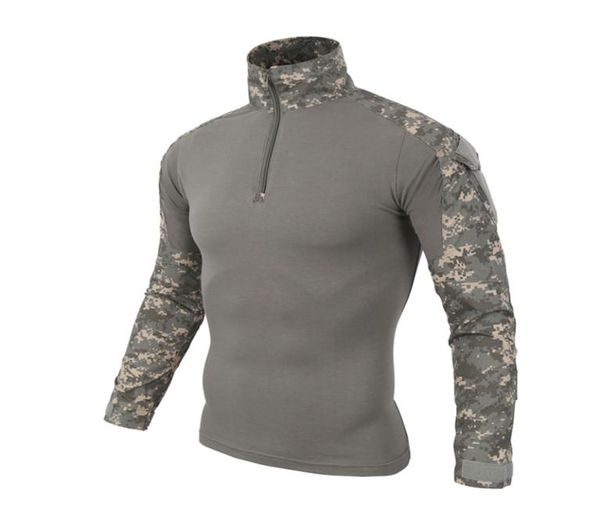 

multicam uniform long sleeve t shirt men camouflage army combat shirt paintball clothes tactical9188933, Gray;blue