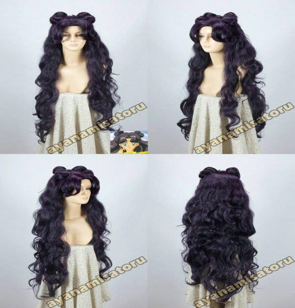 

sailor moon luna artemis brand new long purple black wig cosplay party wig3764427, Golden;white
