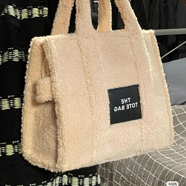 

shoulder bags autumn winter plush handbag large capacity beige cute crossbody bag tote high satchels woman fashion5643270