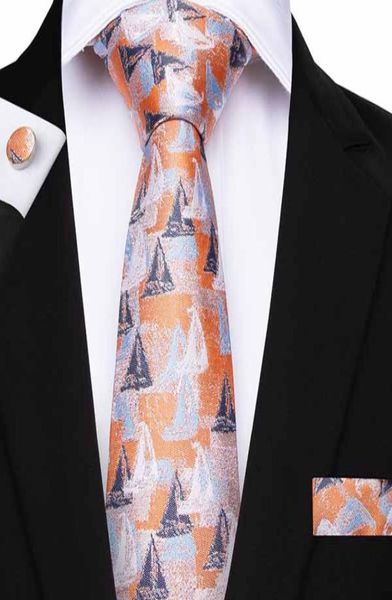 

christmas mens necktie orange ties floral 100 silk handkerchief weeding party business tie pocket square cufflinks sn70746566876, Black;blue